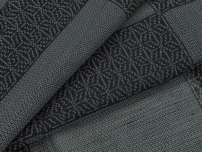 平和屋着物＊夏物　紗紬　100亀甲　横段文　正絹　逸品　AABL1502st