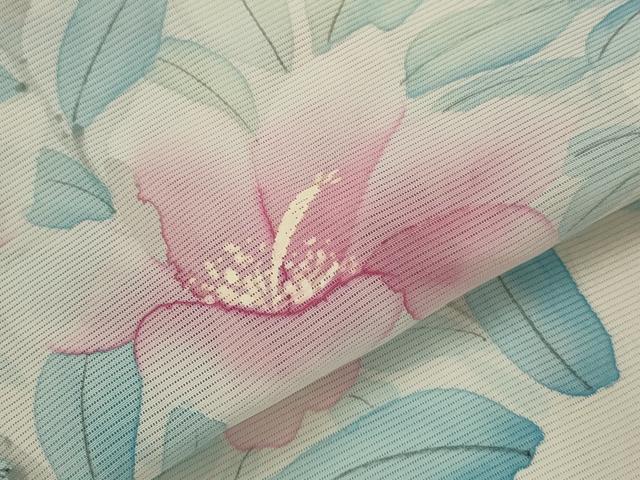 平和屋着物＊夏物　訪問着　絽　手描き　草花文　正絹　逸品　AABL1504st