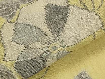 平和屋着物＊夏物　本場小千谷ちぢみ　舞花文　麻　逸品　AABL1506st