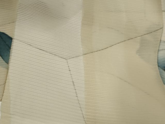 平和屋着物＊夏物　小紋　絽　手描き　切嵌草花文　金彩　正絹　逸品　AABL1509st