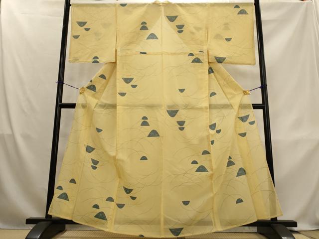平和屋着物＊夏物　小紋　絽　遠山文　洗える着物　AABL1513st