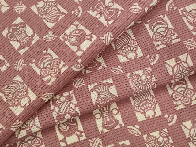 平和屋着物＊夏物　小紋　絽　型染め　宝尽くし　正絹　逸品　AABL1516st