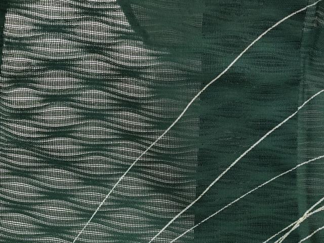 平和屋着物＊夏物　訪問着　紋絽　草葉文　銀糸　正絹　逸品　AABL1517st