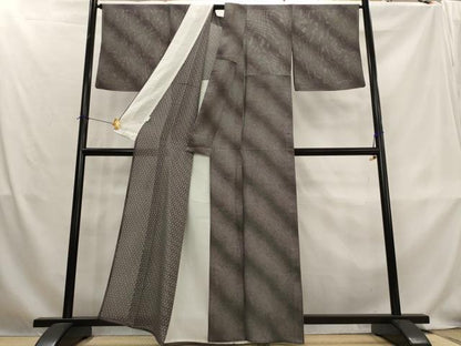 平和屋着物＊夏物　江戸小紋　絽　霞文　両面染　正絹　逸品　AABL1520st