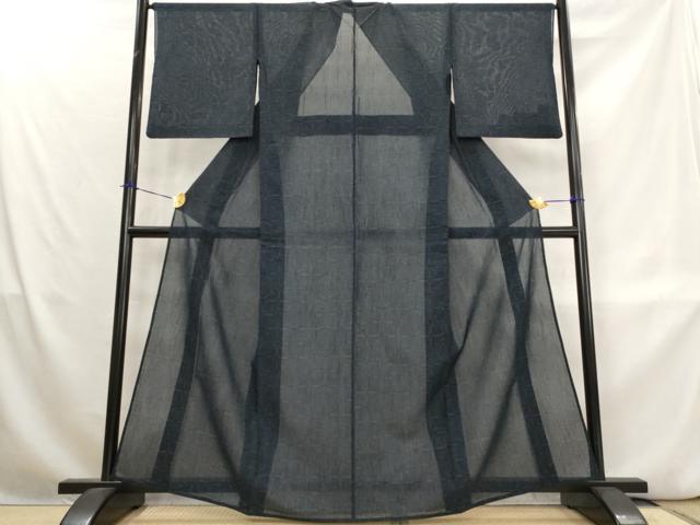 平和屋着物＊夏物　結城上布　花尽くし　100亀甲　手織　反端付き　正絹　逸品　AABL1528st