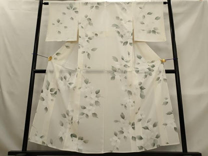 平和屋着物＊夏物　小紋　絽　枝花文　正絹　逸品　AABL1535st