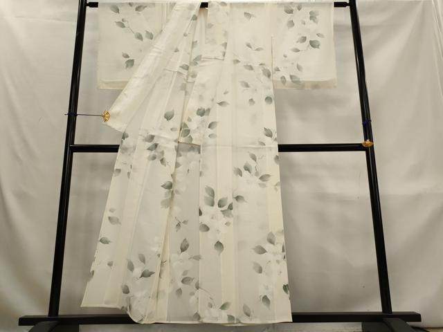平和屋着物＊夏物　小紋　絽　枝花文　正絹　逸品　AABL1535st