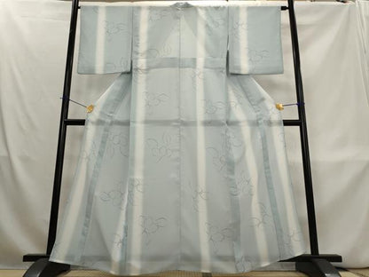 平和屋着物＊夏物　森英恵・HANAE MORI　小紋　紗　舞花文　洗える着物　AABL1536st