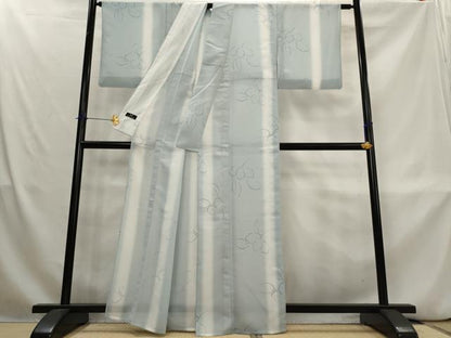 平和屋着物＊夏物　森英恵・HANAE MORI　小紋　紗　舞花文　洗える着物　AABL1536st