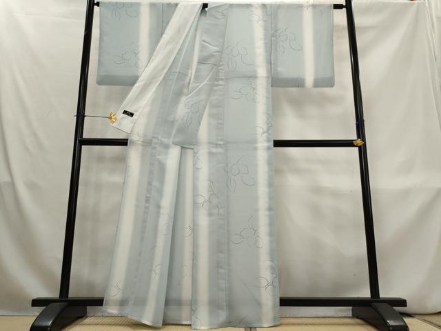 平和屋着物＊夏物　森英恵・HANAE MORI　小紋　紗　舞花文　洗える着物　AABL1536st