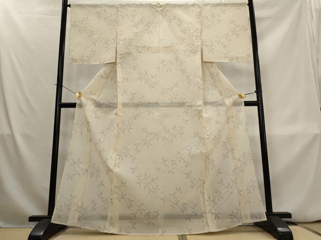 平和屋着物＊夏物　結城紬　夏結城　枝葉文　正絹　逸品　AABL1540st