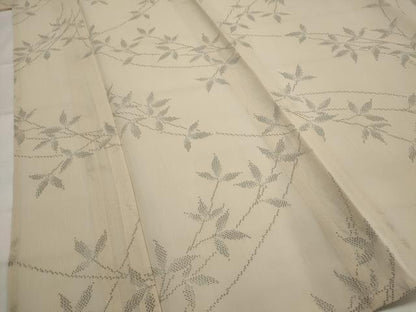 平和屋着物＊夏物　結城紬　夏結城　枝葉文　正絹　逸品　AABL1540st
