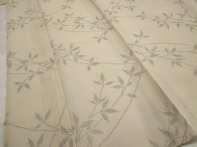 平和屋着物＊夏物　結城紬　夏結城　枝葉文　正絹　逸品　AABL1540st
