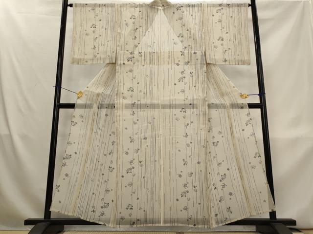 平和屋着物＊夏物　絹芭蕉　小紋　舞花間道　正絹　逸品　AABL1542st
