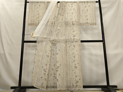 平和屋着物＊夏物　絹芭蕉　小紋　舞花間道　正絹　逸品　AABL1542st
