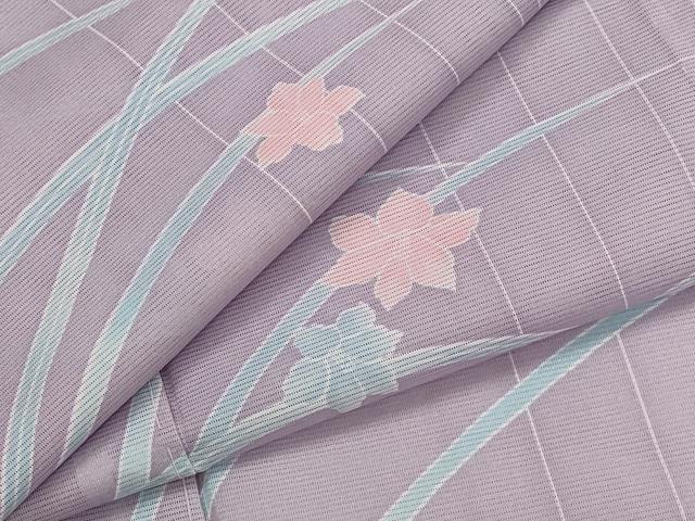 平和屋着物＊夏物　小紋　絽　芝花文　洗える着物　AABL1548st