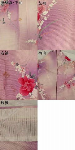平和屋着物＊夏物　小紋　絽　草花文　暈し染め　正絹　逸品　AABL1549st