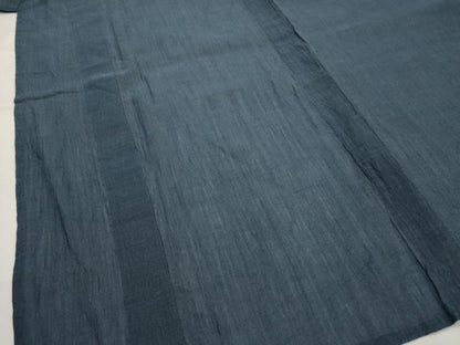 平和屋着物＊夏物　男性　本場小千谷ちぢみ　褐返色　キングサイズ　麻　逸品　AABL1550st