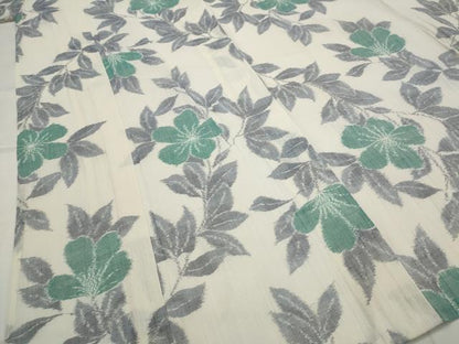 平和屋着物＊夏物　本場小千谷ちぢみ　草花文　麻　逸品　未使用　AABL1555st