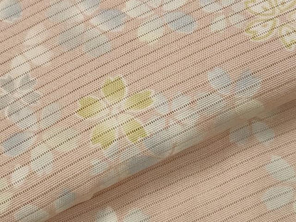 平和屋着物＊夏物　小紋　駒絽　舞桜文　反端付き　正絹　逸品　AABL1559st