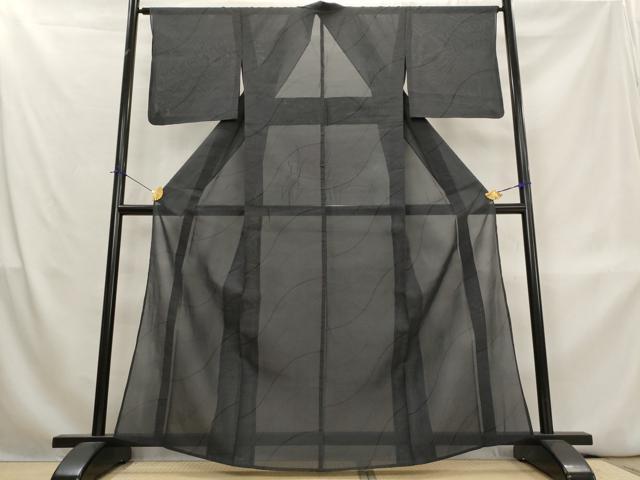 平和屋着物＊夏物　本場大島紬　夏大島　幾何学文様　正絹　逸品　AABL1562st