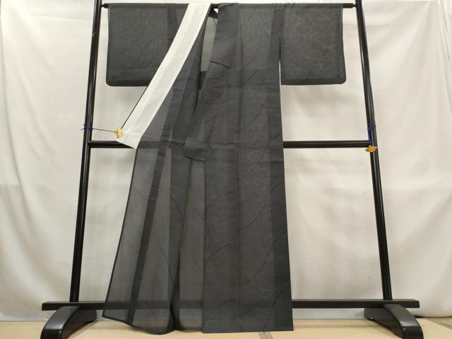 平和屋着物＊夏物　本場大島紬　夏大島　幾何学文様　正絹　逸品　AABL1562st