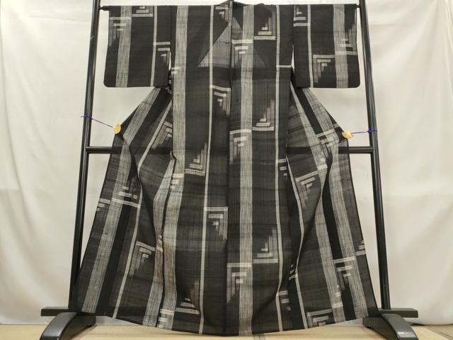平和屋着物＊夏物　紗紬　絣間道　正絹　逸品　AABL1563st
