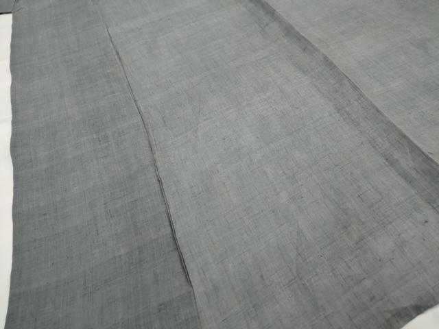 平和屋着物＊夏物　男性　上布　色紋付　藍鼠色　麻　逸品　AABL1564st