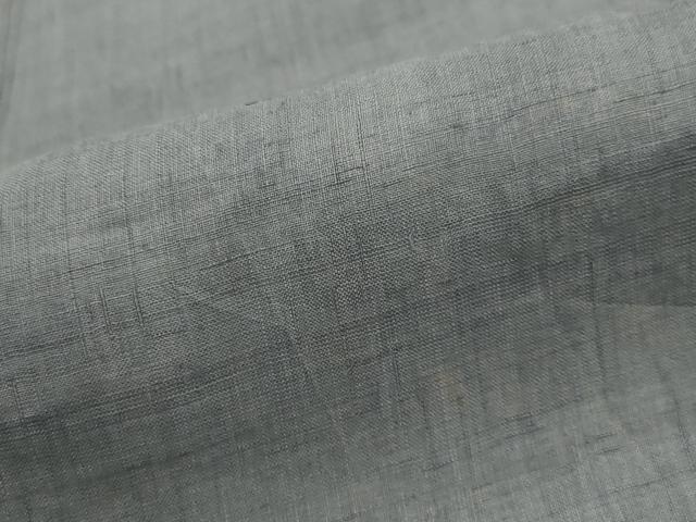 平和屋着物＊夏物　男性　上布　色紋付　藍鼠色　麻　逸品　AABL1564st