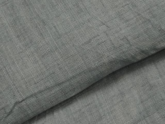 平和屋着物＊夏物　男性　上布　色紋付　藍鼠色　麻　逸品　AABL1564st