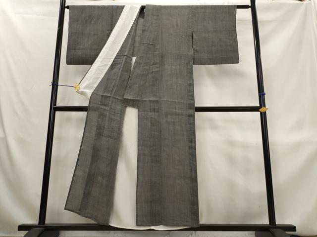 平和屋着物＊夏物　本場小千谷ちぢみ　縞　麻　逸品　AABL1566st