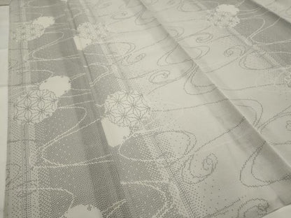 平和屋着物＊夏物　本場大島紬　夏大島　流水雪輪文　正絹　逸品　AABL1567st