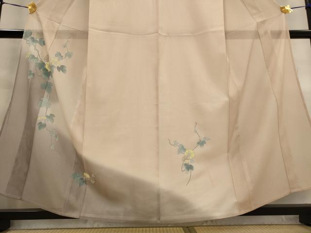 平和屋着物＊夏物　訪問着　縦絽　朝顔　暈し染め　正絹　逸品　AABL1570st
