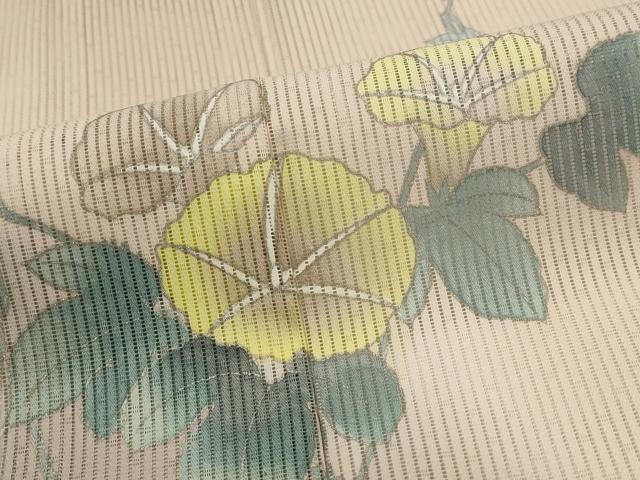平和屋着物＊夏物　訪問着　縦絽　朝顔　暈し染め　正絹　逸品　AABL1570st