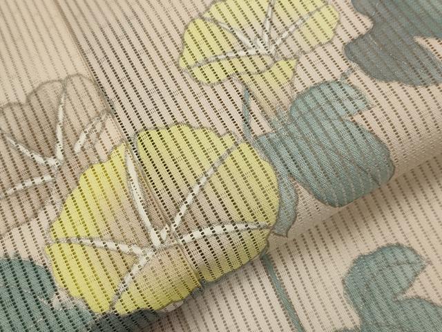 平和屋着物＊夏物　訪問着　縦絽　朝顔　暈し染め　正絹　逸品　AABL1570st