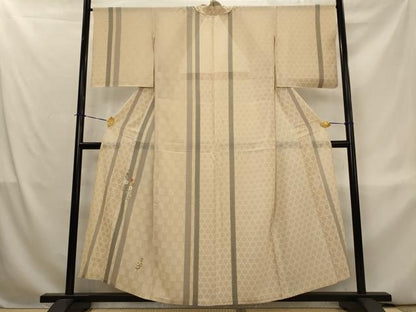 平和屋着物＊夏物　訪問着　絽　刺繍　草花文　金糸　正絹　逸品　AABL1575st