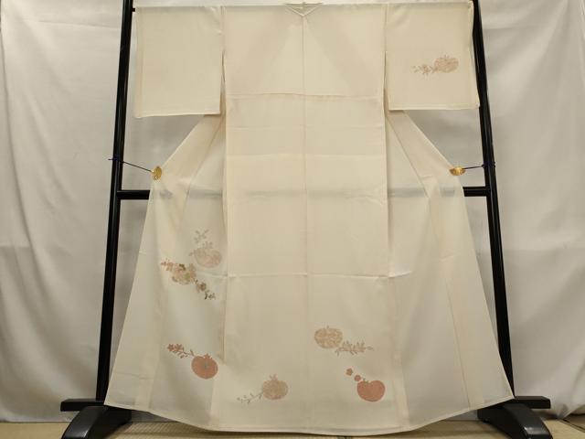平和屋着物＊夏物　訪問着　絽　刺繍　枝花文　金糸　金彩　正絹　逸品　AABL1577st