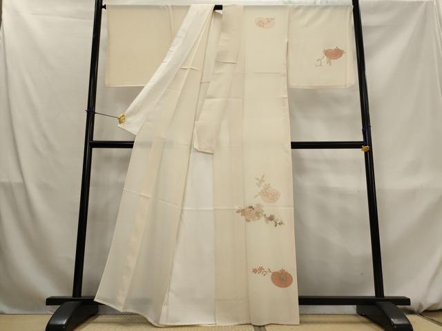 平和屋着物＊夏物　訪問着　絽　刺繍　枝花文　金糸　金彩　正絹　逸品　AABL1577st
