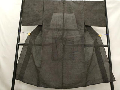 平和屋着物＊夏物　男性　紗紬　格子　正絹　逸品　AABL1578st