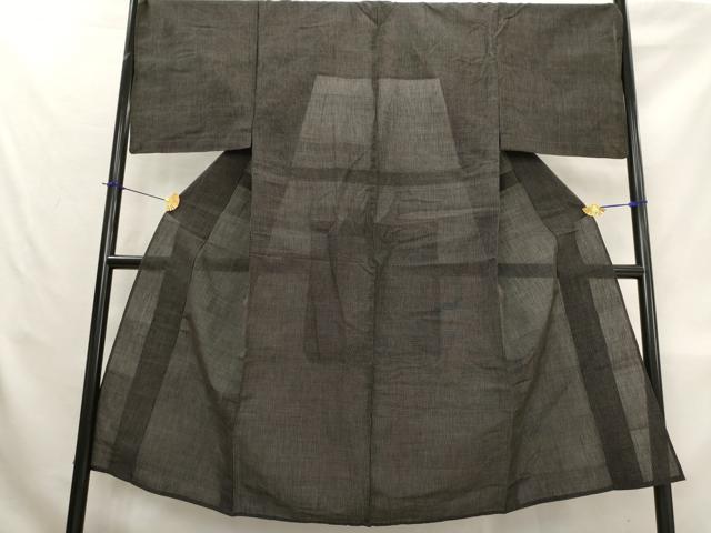 平和屋着物＊夏物　男性　紗紬　格子　正絹　逸品　AABL1578st