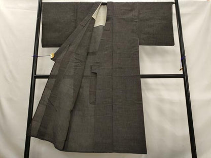 平和屋着物＊夏物　男性　紗紬　格子　正絹　逸品　AABL1578st