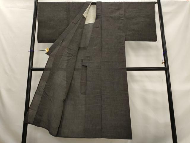 平和屋着物＊夏物　男性　紗紬　格子　正絹　逸品　AABL1578st
