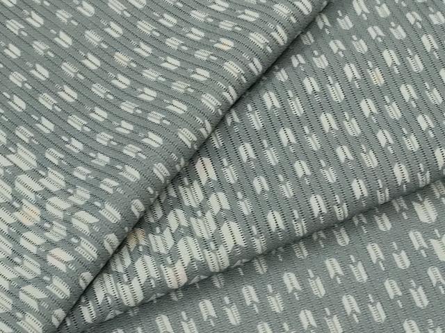 平和屋着物＊夏物　小紋　縦絽　矢羽文様　正絹　逸品　AABL1581st