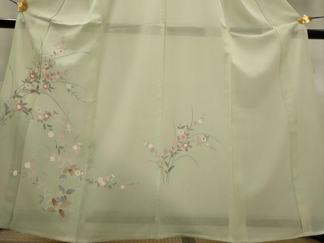 平和屋着物＊夏物　訪問着　絽　友禅　草花文　暈し染め　正絹　逸品　AABL1582st