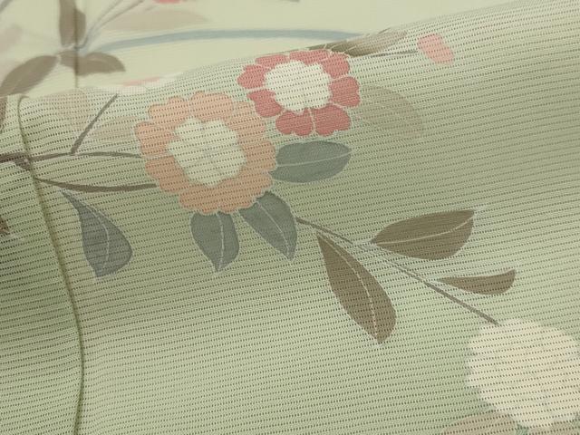 平和屋着物＊夏物　訪問着　絽　友禅　草花文　暈し染め　正絹　逸品　AABL1582st