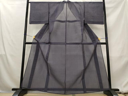 平和屋着物＊夏物　紗紬　格子　正絹　逸品　未使用　AABL1585st