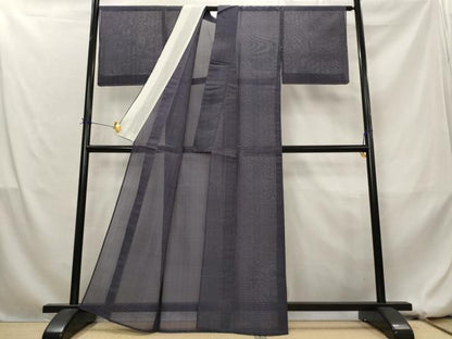 平和屋着物＊夏物　紗紬　格子　正絹　逸品　未使用　AABL1585st