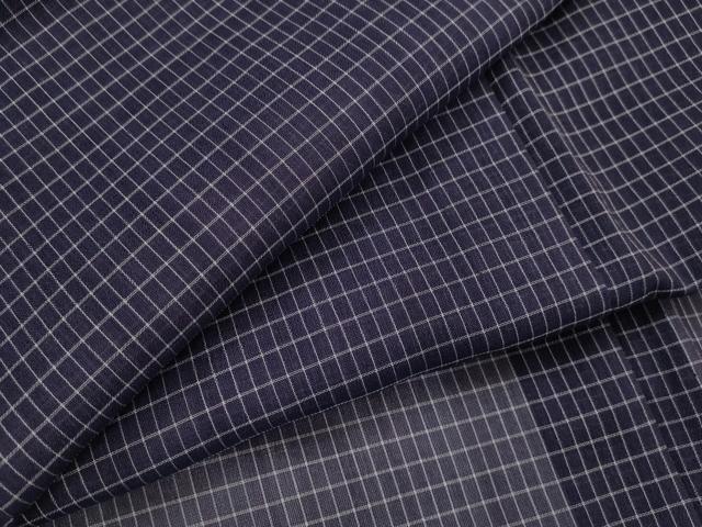 平和屋着物＊夏物　紗紬　格子　正絹　逸品　未使用　AABL1585st