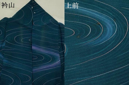 平和屋着物＊夏物　小紋　紗　流水文　正絹　逸品　AABL1587st