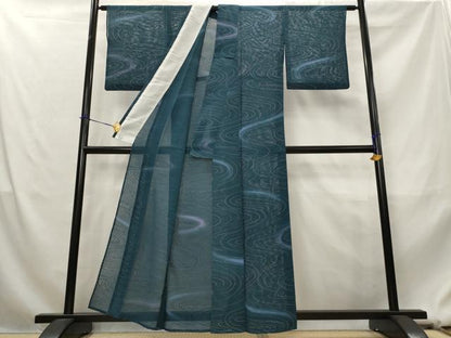 平和屋着物＊夏物　小紋　紗　流水文　正絹　逸品　AABL1587st
